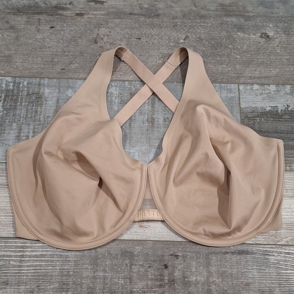 Thirdlove 38F Full Coverage Racerback Bra T-Shirt Unlined Beige